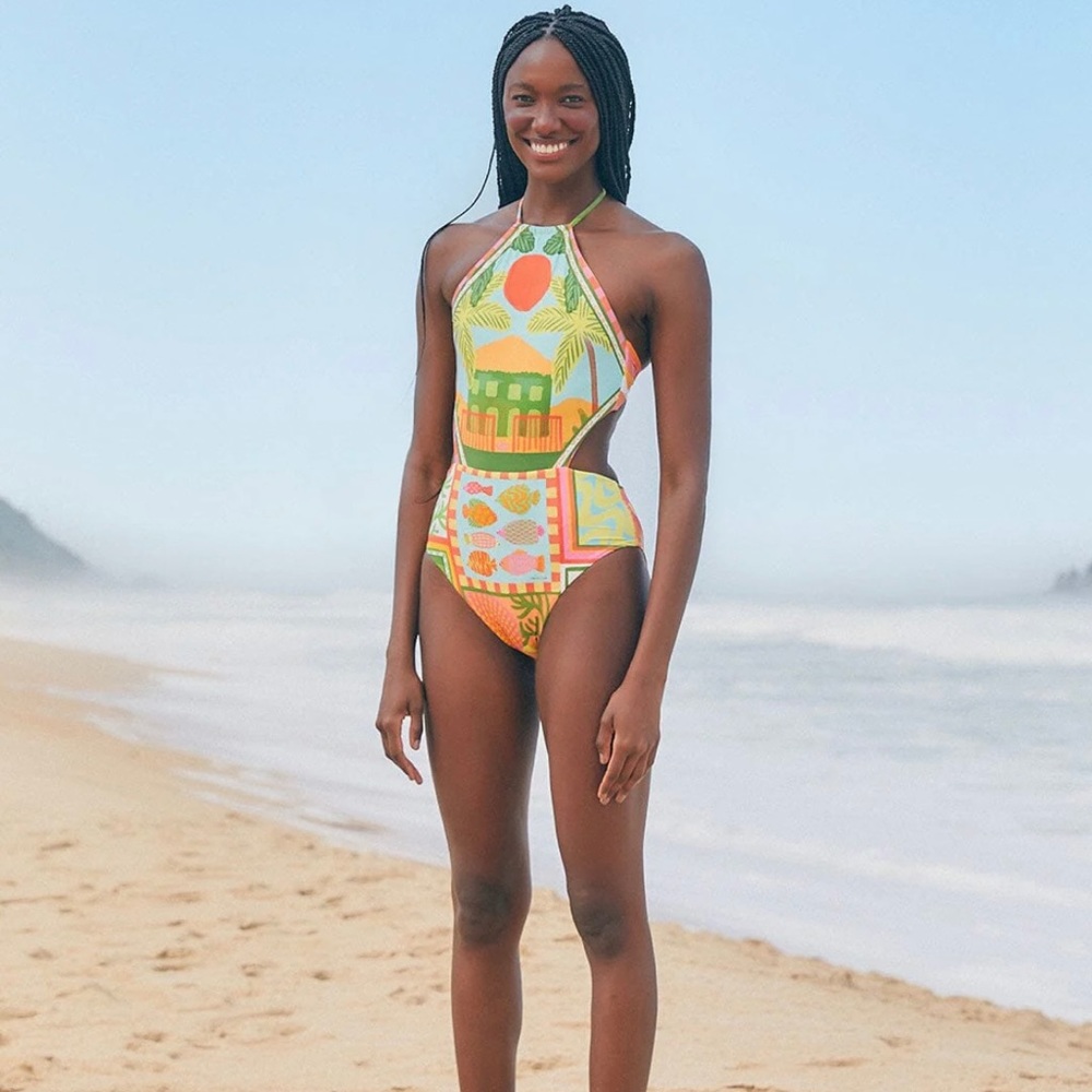 NWT Farm Rio Printed Scarf Swimsuit
